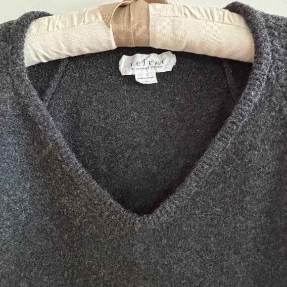 Velvet By Graham & Spencer Cashmere Sweater Heathered Charcoal - Picture 3 of 5